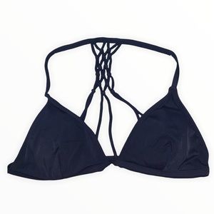 STRAPPY BRAIDED BLACK BIKINI TOP